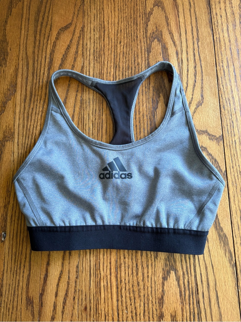 Adidas Racerback Athletic Crossfit Dance Active Sports Bra Gray